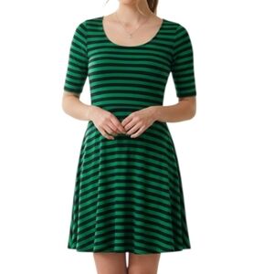 The Limited Green and Navy Blue Fit and Flare Dress Size M